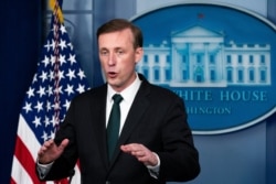 White House national security adviser Jake Sullivan speaks during a press briefing at the White House in Washington, Aug. 17, 2021.