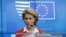 President of European Commission, Ursula Von der Leyen, gives a press conference at the European Council building in Brussels, on March 17, 2020. 
