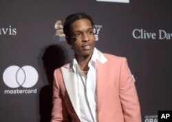FILE - A$AP Rocky arrives at an event in Beverly Hills, Calif., Feb. 9, 2019.