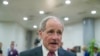 FILE - Senate Foreign Relations Committee Chairman Jim Risch, R-Idaho, speaks with the media after a closed-door briefing for the members of the Senate Foreign Relations Committee, March 5, 2019, in Washington. 