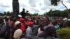 Some of the opposition party supporters and their leaders at the NERA protest in Harare.