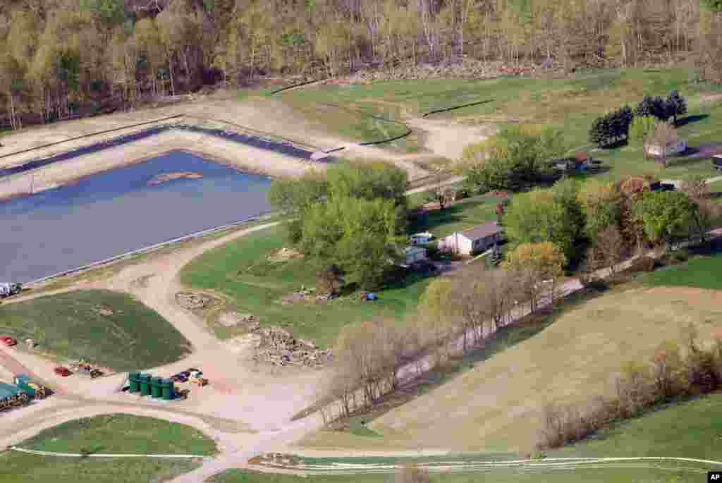 An aerial view of June Chappel’s property where the fracturing waste pond has since been removed.  (Photo: Bob Donnan)