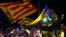 Catalonian pro-independence supporters celebrate in Barcelona, Spain, Sept. 27, 2015. 