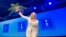The Christian Democrats party leader Ebba Busch Thor speaks at the election party in Stockholm, Sweden, Sept. 9, 2018. Preliminary results of the 2018 Swedish parliamentary elections showed, Sept. 16, 2018, that Centre-Left bloc of the Social Democratic Party, the Green Party and Left party gained 40.7 percent of votes, narrowly heading in the race.
