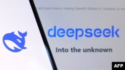 This photo illustration shows the DeepSeek app logo displayed on a mobile phone in Brussels on Jan. 28, 2025.