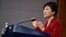 FILE - South Korean President Park Geun-hye, shown speaking at a news conference in January, has said North Korea could benefit from the Vietnam and Myanmar models of economic reform.