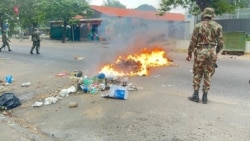 Rua de Maputo duante uma manifestação