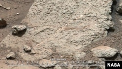 Imagen de la superficie rocosa de Marte tomada por el Curiosity.