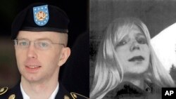 Prajurit AS, Bradley Edward Manning (kiri) dan saat memakai wig (kanan). Manning menderita kelainan identitas gender (foto: dok). 