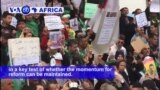 VOA60 Africa - Algerians demonstrated for the first time since the resignation of ailing president Abdelaziz Bouteflika