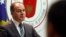 FILE - Kosovo's Foreign Minister Enver Hoxhaj speaks during a news conference, January 13, 2012.
