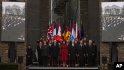 Suasana peringatan HUT ke-75 Pertempuran Bulge di the Mardasson Memorial di Bastogne, Belgia, Senin, 16 Desember 2019.