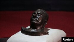 The death mask of Soviet leader Joseph Stalin is exhibited at a museum in his hometown of Gori