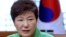 FILE - South Korean President Park Geun-hye speaks during a regular meeting at the presidential house in Seoul, South Korea.