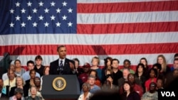 El presidente Barack Obama, habló en Cleveland, en el estado de Ohio, sobre su conducción de la economía.