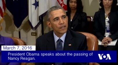 President Obama on Nancy Reagan's Passing