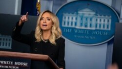 White House press secretary Kayleigh McEnany speaks during a press briefing at the White House, May 1, 2020, in Washington.