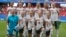 L'équipe d'Allemagne avant son match contre l'Espagne à Valenciennes le 12 juin 2019.