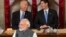 Vice President Joe Biden and House Speaker Paul Ryan laugh as Indian Prime Minister Narendra Modi addresses a joint meeting of Congress on Capitol Hill in Washington, June 8, 2016. 