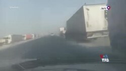 صف کیلومتری کامیون‌ها برای دریافت گازوئیل در چابهار