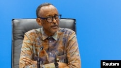 Rwanda's President Paul Kagame addresses a press conference at the Kigali Convention Center, in Kigali, Rwanda, Jan. 9, 2025. 