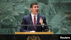 El presidente de paraguay, Santiago Peña, durante su intervención en la Asamblea General de la ONU, el 19 de septiembre de 2023.