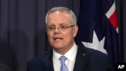 Perdana Menteri baru Australia, Scott Morrison, di Gedung Parlemen, Canberra, 24 Agustus 2018.