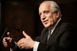 FILE - Zalmay Khalilzad, special envoy for Afghanistan Reconciliation, testifies during a Senate Foreign Relations Committee hearing on Capitol Hill, April 27, 2021.