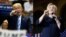 Fromleft, Republican presidential candidate Donald Trump and Democratic presidential candidate Hillary Clinton.