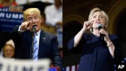 미국 대통령 선거에 출마한 공화당의 도널드 트럼프 후보(왼쪽)와 민주당의 힐러리 클린턴 후보. (자료사진)