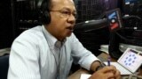 Ok Serei Sopheak, a governance specialist, talks on Hello VOA radio call-in show, file photo. 