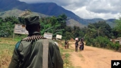 Congolese army (FARDC) soldiers patrolling in Mboko in South Kivu (2009 file photo)