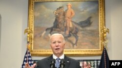 US President Joe Biden delivers remarks on his administration's continued response efforts to Hurricane Helene in the Roosevelt Room of the White House in Washington, DC, on September 30, 2024. (Photo by Mandel NGAN / AFP)