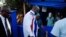 Le président de la RDC, Felix Tshisekedi, arrive le 16 avril 2019 dans un centre de traitement Ebola de l'hôpital général de Beni.
