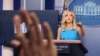 La portavoz de la Casa Blanca, Kayleigh McEnany, se dirige a los periodistas durante una rueda de prensa, el miércoles 3 de junio de 2020..