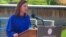 FILE - Michigan Governor Gretchen Whitmer speaks at an event at Rotary Park along the Grand River in Lansing, Michigan, Aug. 23, 2021.