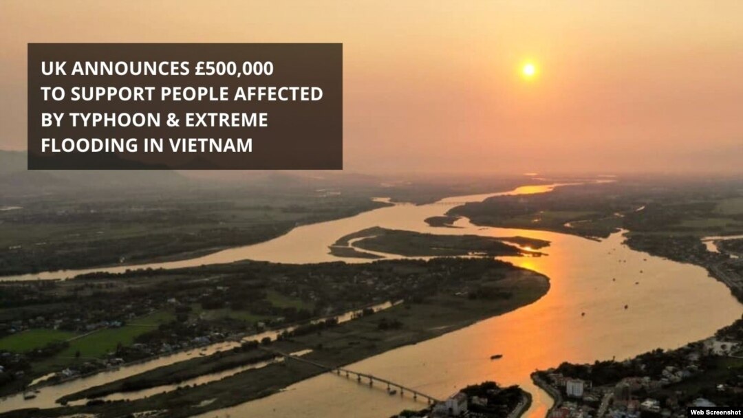 Anh hỗ trợ Việt Nam 500.000 GBP để khắc phục hậu quả lũ lụt. Photo Facebook UK in Vietnam. Hình minh họa.