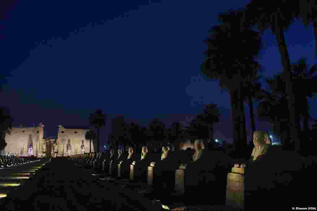 The avenue of sphinxes after restoration and ready for visitors at Luxor temple in Luxor, Egypt, April 20, 2018.