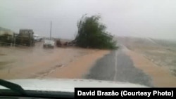 L'île Boavista, Cap-Vert, pendant l'ouragan Fred.