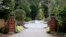 The gate is closed at the entrance to a house owned by philanthropist George Soros in Katonah, N.Y., a suburb of New York City, Oct. 23, 2018.