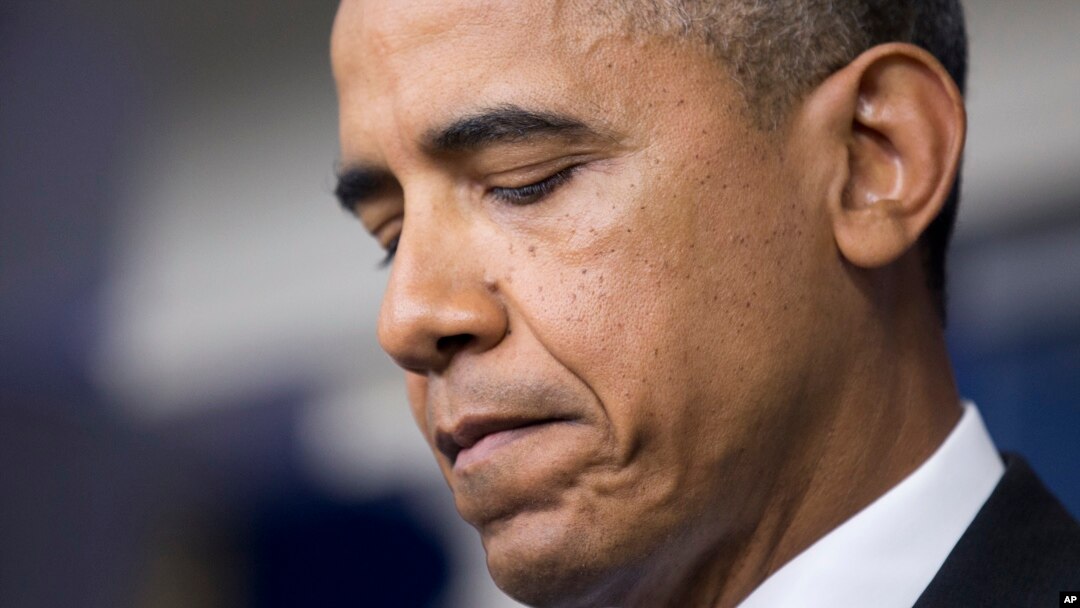 Presiden AS Barack Obama saat berbicara pada wartawan di Gedung Putih mengenai penembakan Trayvon Martin (19/7). (AP/Manuel Balce Ceneta)