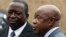 Under pressure: Zimbabwean War Veterans leaders Chris Mutsvangwa (R), annd Victor Matemadanda (L) 