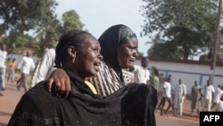 Manifestation devant le siège de la Minusca, Bangui, le 11 avril 2018.