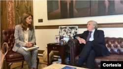 La vicepresidenta de Colombia, Martha Lucía Ramírez, se reunió con el secretario general de la OEA, Luis Almagro, el 24 de mayo de 2021, en Washington DC.