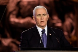 U.S. Vice President Mike Pence speaks during the World Holocaust Forum in Jerusalem, Jan. 23, 2020.