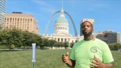 In this image from video, Reuben Gill of Missouri speaks from St. Louis during the state roll call vote on second night of the Democratic National Convention, Aug. 18, 2020.