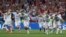 بازیکنان تیم فوتبال روسیه پس از شکست تیم اسپانیا در دور حذفی 