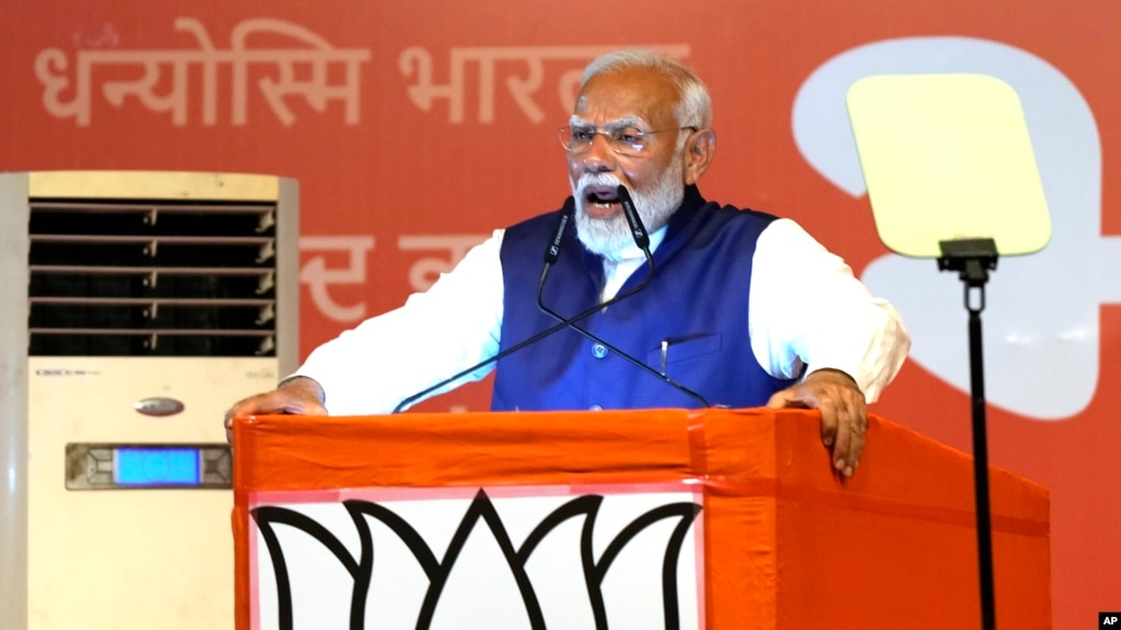印度总理纳伦德拉·莫迪(Narendra Modi)将于当地时间6月9日晚上宣誓就职第三任期。(photo:VOA)