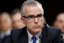 FILE - FBI acting director Andrew McCabe listens during a Senate Intelligence Committee hearing about the Foreign Intelligence Surveillance Act, on Capitol Hill in Washington, June 7, 2017.