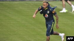 Neymar lors d"un entrainement à Sochi, le 19 juin 2018.